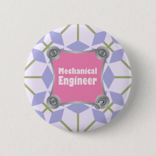 Pink Mechanical Engineer 2 Inch Round Button