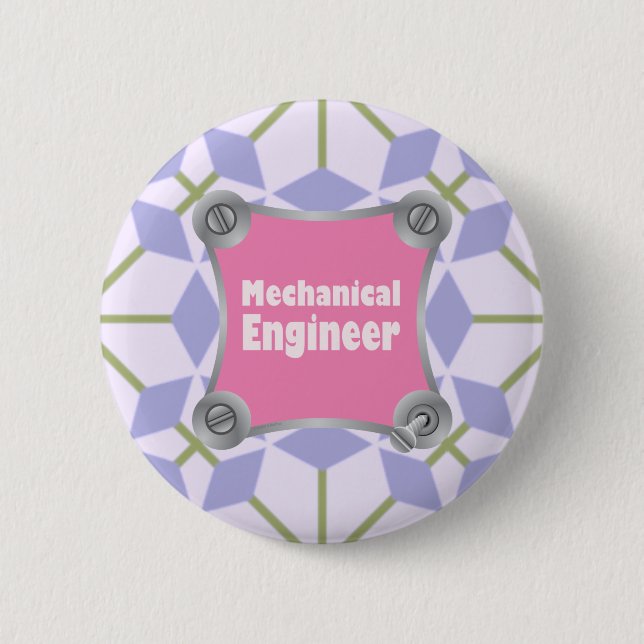 Pink Mechanical Engineer 2 Inch Round Button (Front)
