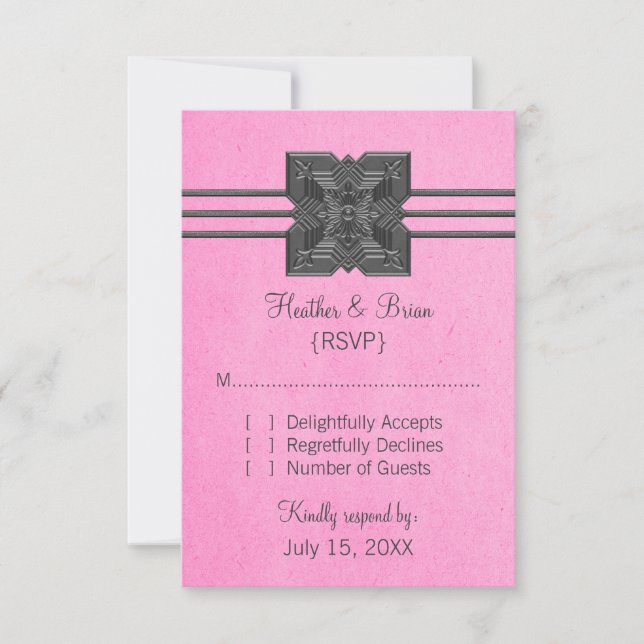 Pink Medallion Border Response Card (Front)
