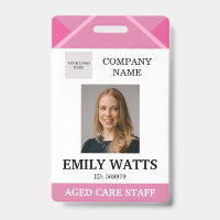 Pink Medical Doctor Aged Care Security Photo ID