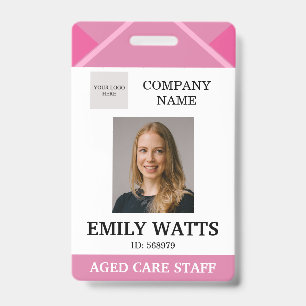 Pink Medical Doctor Aged Care Security Photo ID Badge
