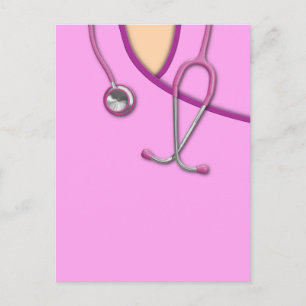 Pink Medical Scrubs Postcard