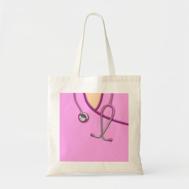 Pink Medical Scrubs Tote Bag (Front)