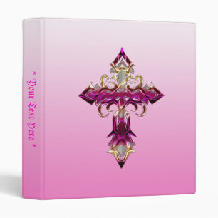 Pink Medieval Cross Binder