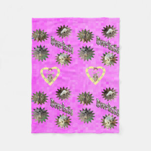 Pink Meerkat Stars Design, Small Fleece Blanket