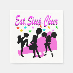 PINK MEGAPHONE CHEERLEADING DESIGN NAPKIN