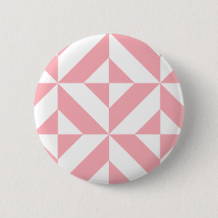 Pink Melon Geometric Deco Cube Pattern 2 Inch Round Button