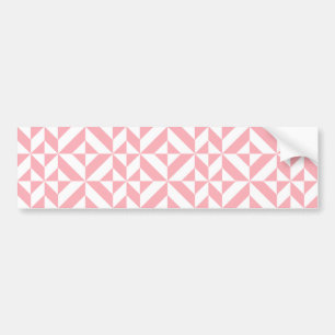 Pink Melon Geometric Deco Cube Pattern Bumper Sticker