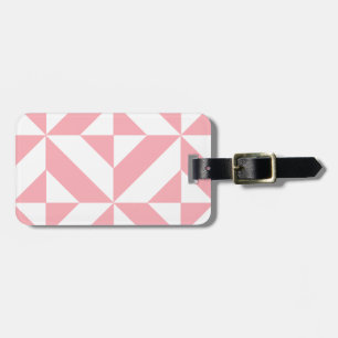 Pink Melon Geometric Deco Cube Pattern Luggage Tag