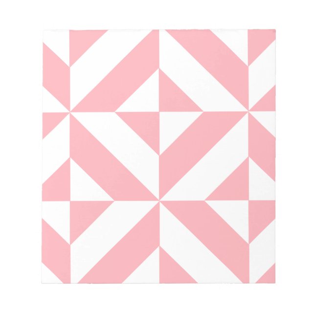 Pink Melon Geometric Deco Cube Pattern Notepad (Front)