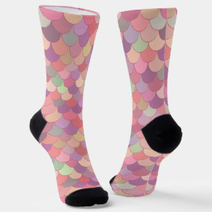 Pink Mermaid Fish Scales Cute Socks