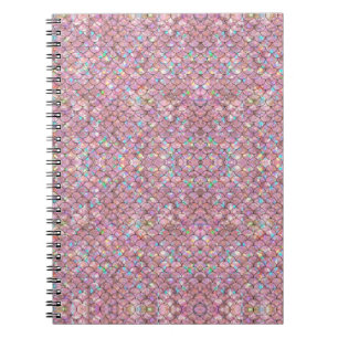 Pink Mermaid Fish Scales Holographic Elegant Glam Notebook