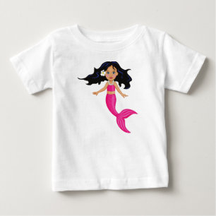 Pink Mermaid girl art Baby T-Shirt