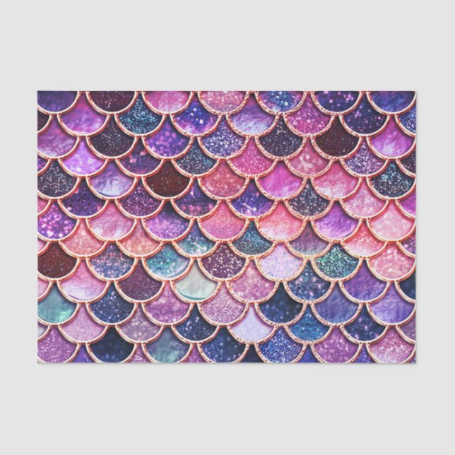 Pink Mermaid Glitter Scales- Mermaid Scales Tissue Paper (Front)