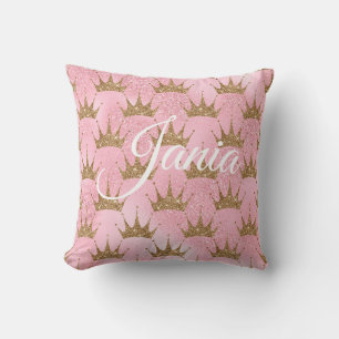 Pink Mermaid Glitter Throw Pillow