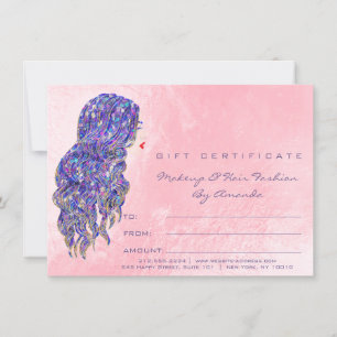 Pink Mermaid Hairdresser Makeup Certificate Gift