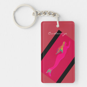 pink mermaid rising keychain