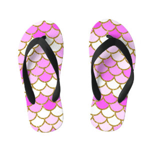 Pink Mermaid Scales Kid's Flip Flops