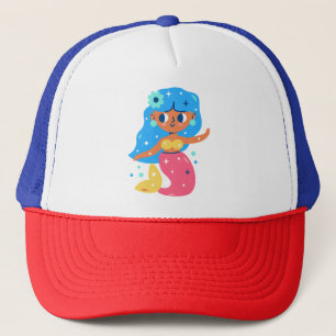 Pink mermaid trucker hat