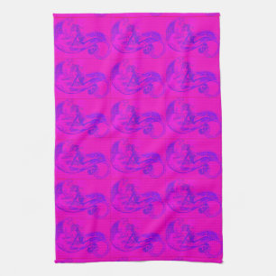 pink mermaids kitchen towel
