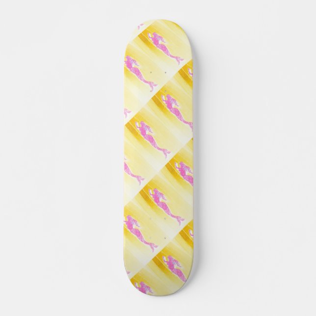 pink mermaids skateboard (Front)