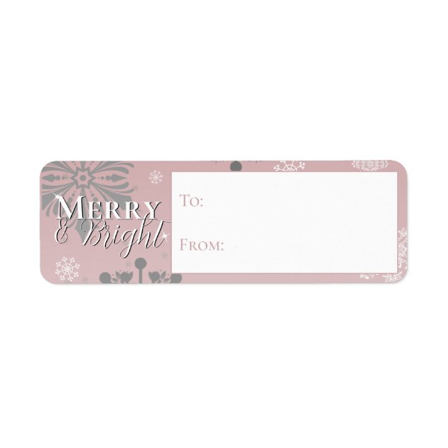 Pink Merry and Bright Snowflakes To and From (Front)