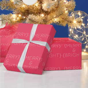 Pink Merry and Bright Wrapping Paper