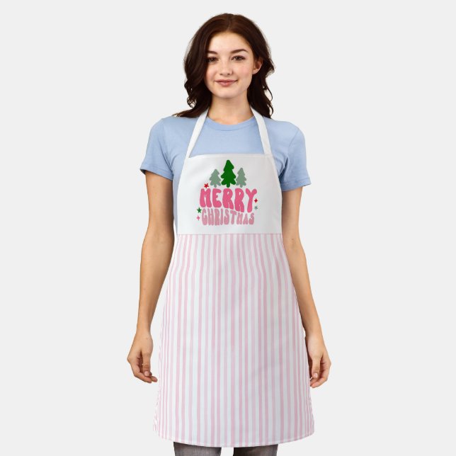 Pink Merry Christmas Apron (Worn)