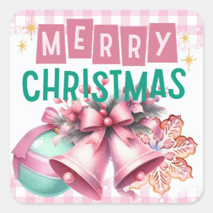 Pink Merry Christmas sticker