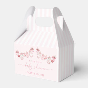 Pink Merry Little Baby Shower Girl Clothesline Favor Box