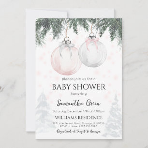 Pink Merry Little Baby Shower Invitation