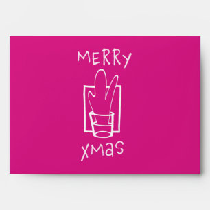 Pink Merry Xmas Envelope