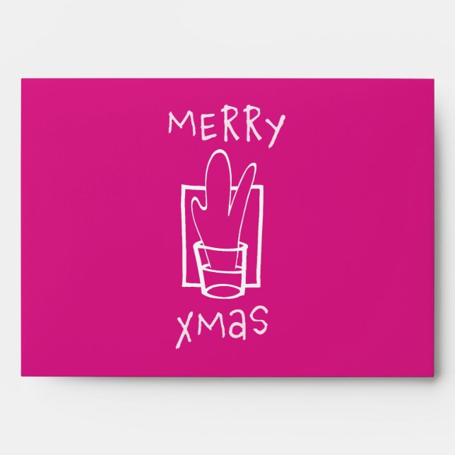 Pink Merry Xmas Envelope (Front)