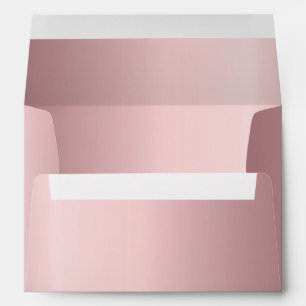 Pink metal dusty rose return address envelope