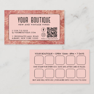 Pink Metal QR Code Reward Business Card