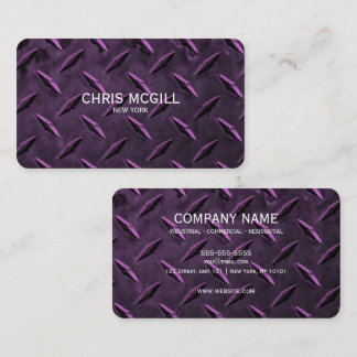 Pink Metal Texture Custom Construction Business Card