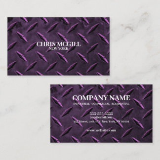Pink Metal Texture Custom Construction Worker Business Card