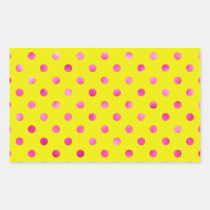 Pink Metallic Faux Foil Polka Dots Background Sticker