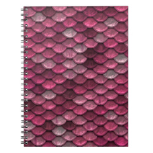 Pink Metallic Scales Texture Notebook