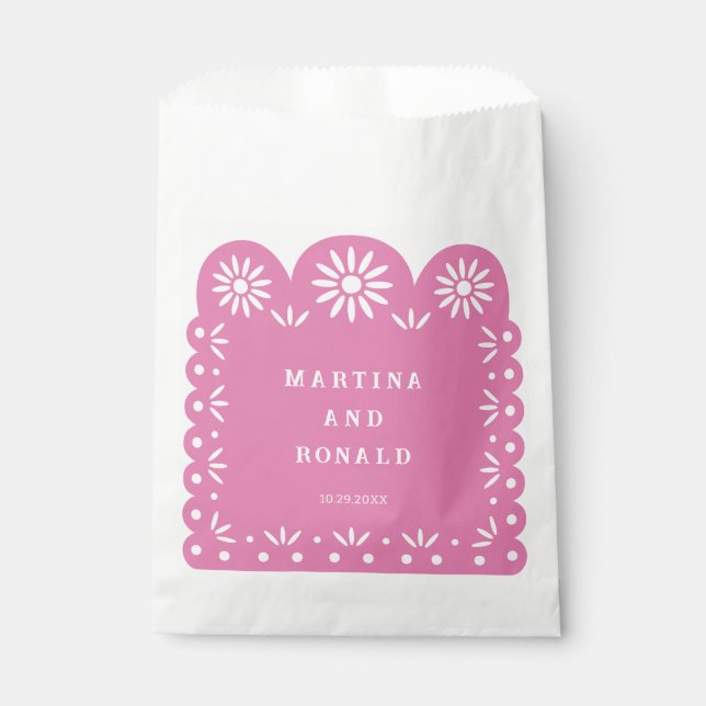 PINK MEXICAN PAPEL PICADO FAVOUR BAG (Front)