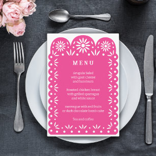 PINK MEXICAN PAPEL PICADO menu