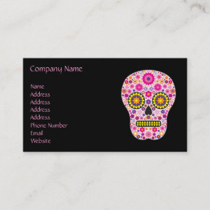 Pink Mexican Sugar Skull Business Card