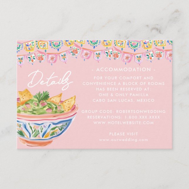 Pink Mexico Destination  Enclosure Card (Front)