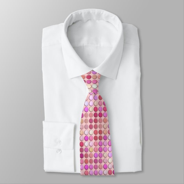 Pink Microdots Tie (Tied)