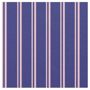 Pink & Midnight Blue Coloured Stripes Fabric
