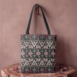 Pink Midnight Folk Art Tote Bag
