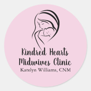 Pink Midwife Services Mom & Baby Birth Centre Classic Round Sticker