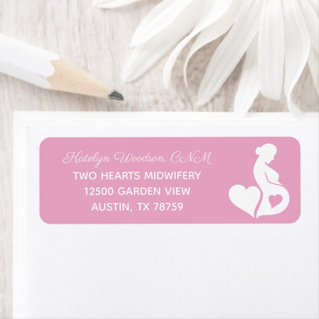 Pink Midwoman Doula ou OBGYN Adresse de retour (En situation)