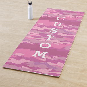 Pink military camo army camouflage pattern thick yoga mat