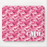 Pink Military Retro Camouflage Stencil Monogram Mouse Pad<br><div class="desc">Bring a tactical and personalized edge to your workspace with this custom camouflage mouse pad. Perfect for gamers, military personnel, and outdoor enthusiasts, this large mousepad features a classic retro camo pattern in pinks and white. The durable, non-slip rubber base and smooth fabric surface provide a superior tracking experience for...</div>